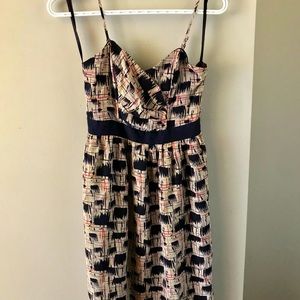 ANTHROPOLOGIE BURLAPP corset silk dress